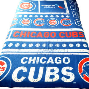 LOGO American Airlines Chicago Cubs Throw Blanket 50X50" Blue & Red Baseball
